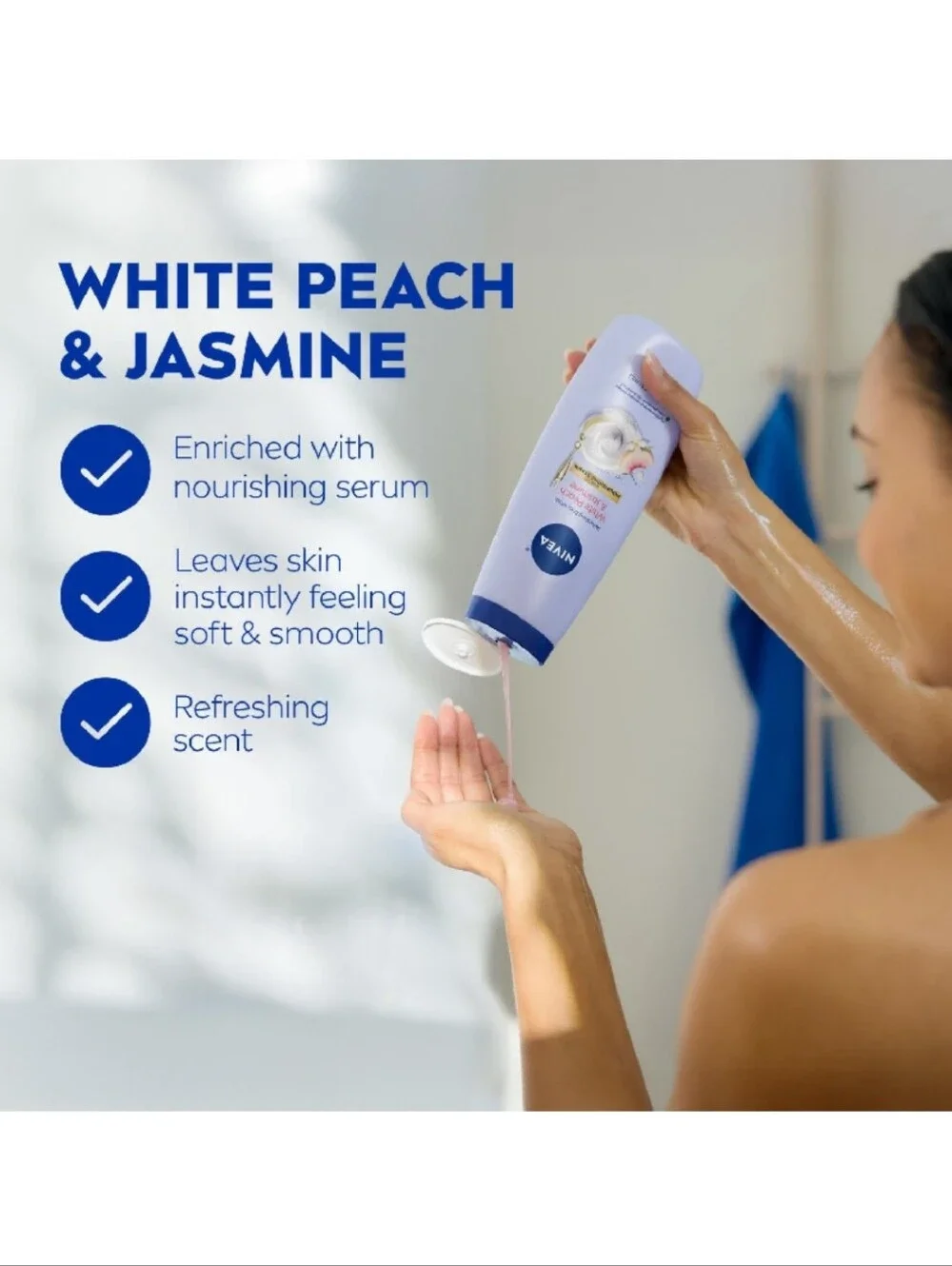 🔮3/$15 Nivea Refreshing Body Wash with Nourishing Serum White Peach & Jasmine